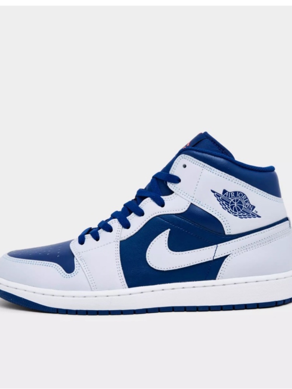 Nike Air Jordan 1 Mid - White/Blue Men's Sneakers Size 8 - New In Box - Picture 2 of 7